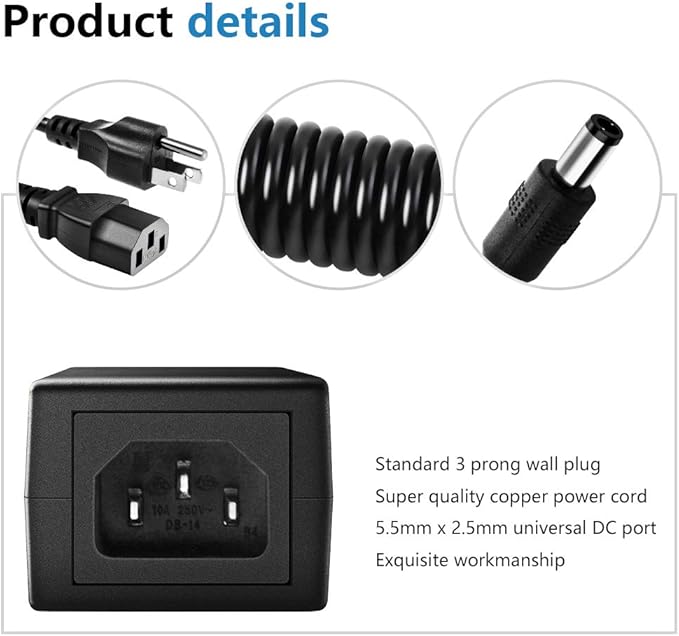 SHNITPWR 12V 3A 36W AC DC Power Supply Adapter 100V~240V AC to DC 12 Volt 3 Amp Converter Transformer LED Driver with 5.5x2.5mm Plug for 5050 3528 LED Strip 3D Printer CCTV Security System LCD Monitor