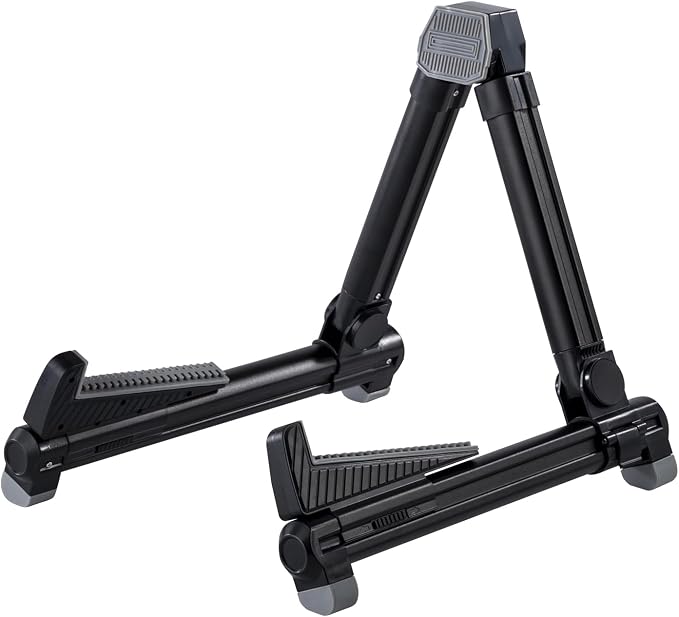 ENO MUSIC Guitar Stand - Alumium Alloy A-Frame Universal Folding Stand, Suitable for Acoustic, Electric & Bass Guitars - Black