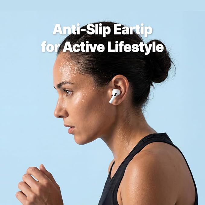 XELASTEC 2 AirPods Pro 3 Ear Tips Replacement – Body-Heat Adaptive Material, Seamless Seal, 12-Hole Micro Filter, Secure Fit Anti-Slip Earbud Tips, AirPod Pro Replacement Tips (M)