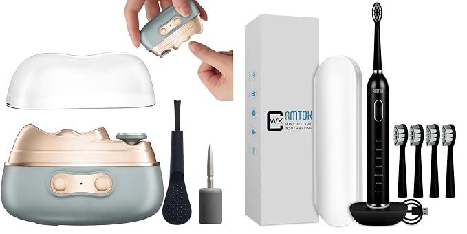 4 in 1 Safe Electric Nail Clipper for Baby & Adults, Sonic Electric Toothbrush