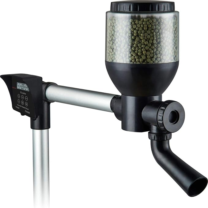 Jebao FD-85 Automatic Pond Koi Fish Feeder Pellet Dispenser, Black | 8.5-Liter Drum