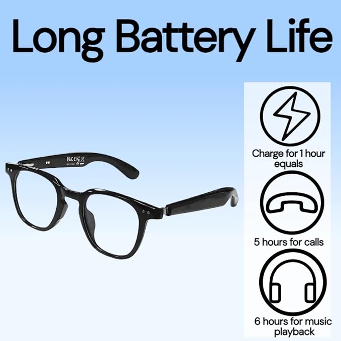 Smart Bluetooth Glasses, Sunglasses with UV and Blue Light Protection, AI Real-time Translation with 140 Languages, Touch Control, Music & Call for Athletic/Outdoor, Unisex (Black)