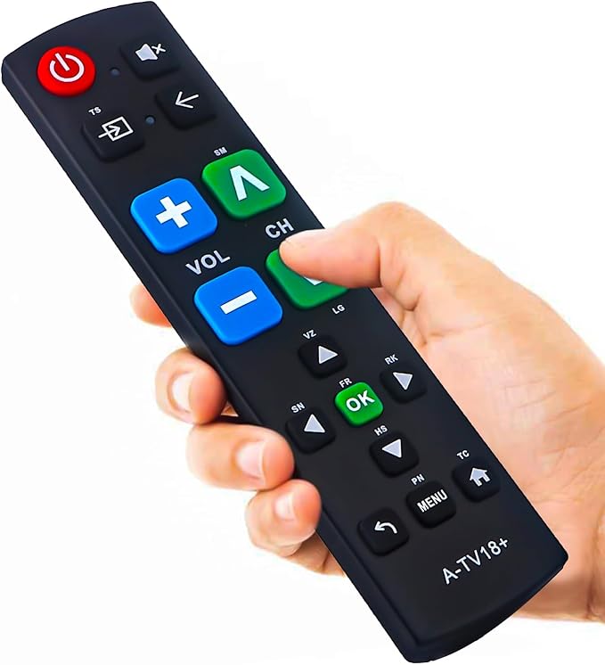 Big Button Universal Remote for All TV Remote, for All Samsung/LG/VIZIO/Sony/Hisense/Philips/Panasonic TVs and More
