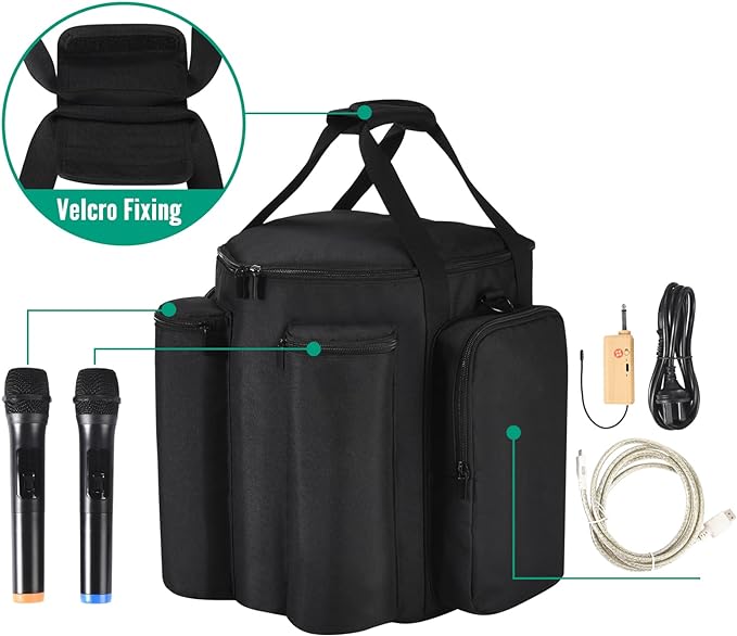 Carrying Case Travel Bag Compatible with Bose S1 Pro+,Portable Bluetooth Speaker Cover Compatible with Bose S1 Pro with Shoulder Strap & Extra Pockets for Microphone,Charger,Cable,Accessories(Black)
