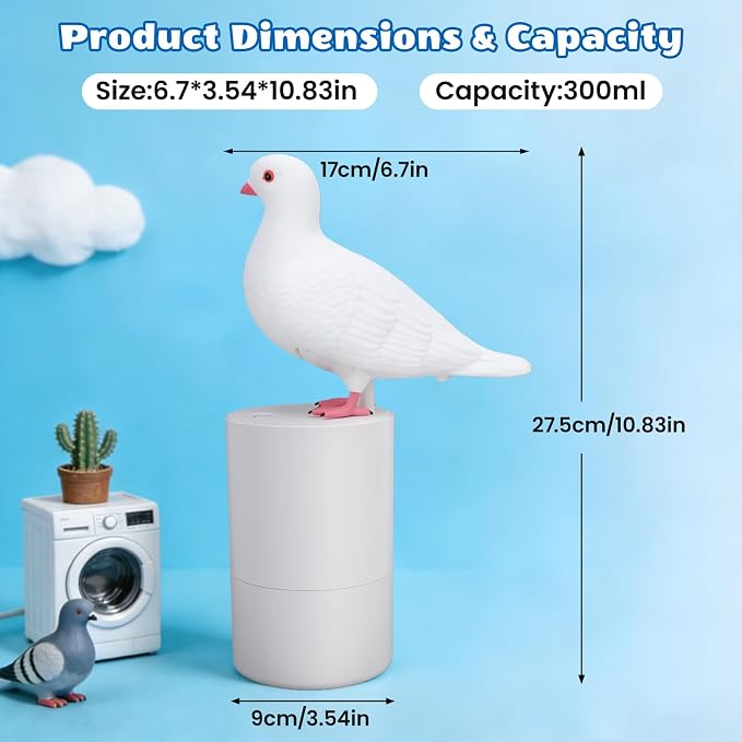Automatic Foaming Soap Dispenser Touchless Induction Foam Hand Washer for Kitchen Bathroom Bird Design