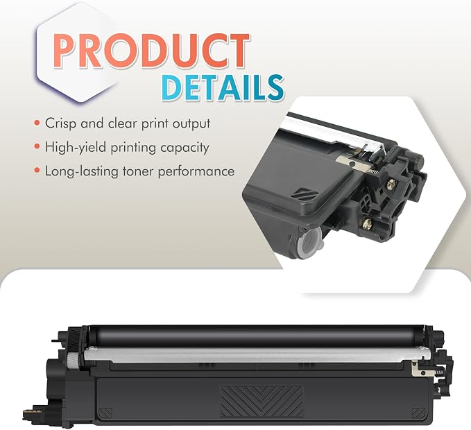 TN229XL TN229 Toner Cartridges 4 Pack MFC-L3780CDW MFC-L3720CDW Compatible for Brother HL-L3280CDW HL-L3220CDW HL-L3300CDW HL-L3295CDW Printer TN 229XL TN-229XL TN229/XL/V BK/C/M/Y High Yield