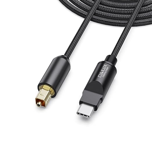 Cubilux USB C to TOSLINK Optical Audio Cable, Unidirectional Type C to SPDIF Digital Aux Cord, S/PDIF Transmitter for Computer/Laptop/PC MacBook(5.1 Surround Sound) and PS5(Stereo), 6.6 FT