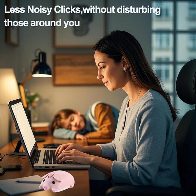 Wireless Mouse Cute Pig Design Bluetooth Dual Mode Portable Compact Lightweight Silent Optical Kawaii Mice Kids Girls Student School Office Gift,Cute Red Love Heart Shape Wireless Bluetooth Mice