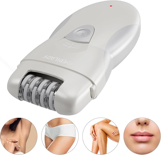 Epilady Legend 5 Rechargeable Cordless Epilator for Women, 56-Tweezer Dual Speed Full Body Hair Removal Device for Legs, Underarms, & Bikini, Long-Lasting Smooth Skin, Travel Case Included (Gray)