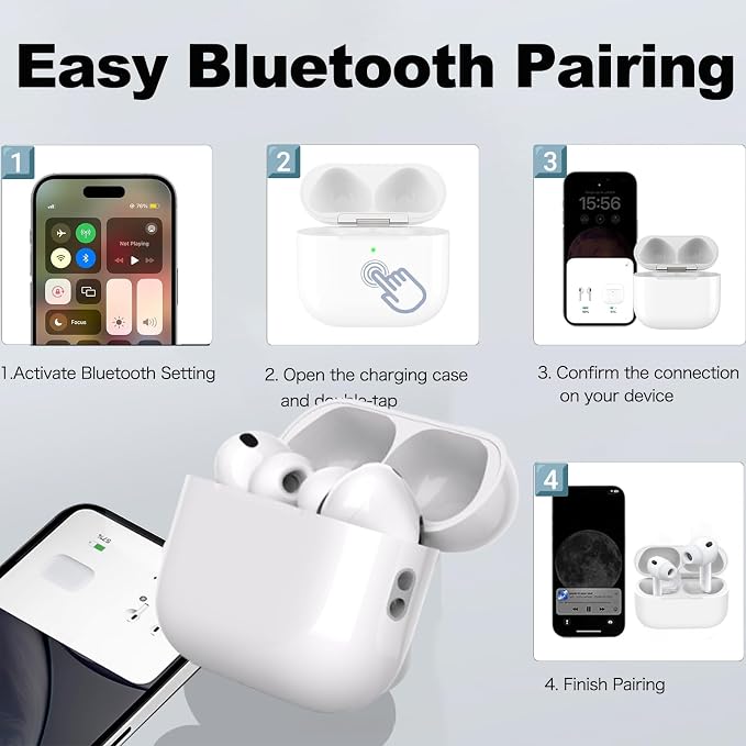 Wireless Charging Case Compatible with AirPods Pro 3 Generation(2025), USB-C Port Airpods Pro 3 Charging Case Replacement,No Airpod Pro 3