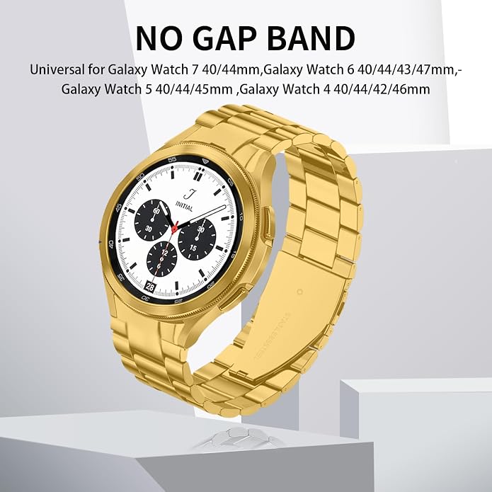 GOLDTOLUCK No Gap Stainless Steel Band Compatible with Samsung Galaxy Watch 8 7 6 5 4 Classic FE Pro Ultra 40mm 44mm 46mm 43mm 47mm 45mm 42mm Replacement Men Women Milanese Metal Elegant Casual
