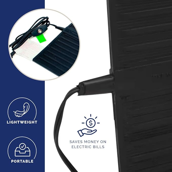 Cozy Products Super Foot Warmer, Portable Heated Rubber Mat, Ideal Space Heater for Home, Office, Garage, and Car, 135 Watts, Black, 36.5" x 16" x 0.25"