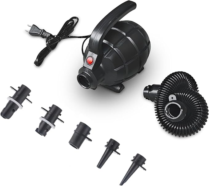 Electric Air Pump for Inflatables, Quick Fill Inflator/Deflator, 5 Nozzles,110-120V AC, 600W