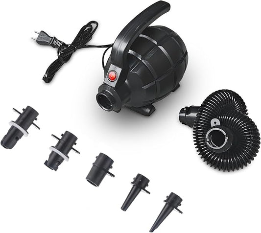 Electric Air Pump for Inflatables, Quick Fill Inflator/Deflator, 5 Nozzles,110-120V AC, 600W
