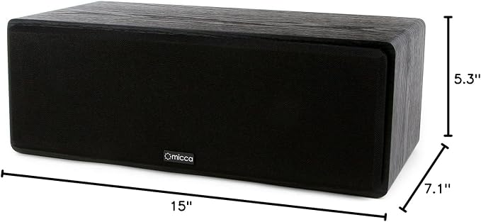 Micca MB42-C Center Channel Speaker for Home Theater, Surround Sound, Passive, 2-Way (Black, Each)