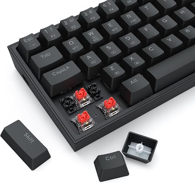 Redragon S144 Gaming Keyboard & Mouse Combo, 60% K617 Tri-Mode Wireless RGB Mechanical Keyboard and 7200 DPI Wireless Gaming Mouse Bundle, Convenient Shared Dongle