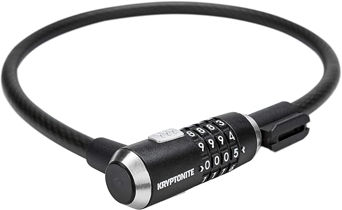 Kryptonite KryptoFlex Bike Lock Cable, 2FT/6FT/10FT Long 12mm Thick Heavy Duty Braided Steel Cable Anti-Theft Security Lock for Outdoor Equipment, Combination/Key Bike Lock