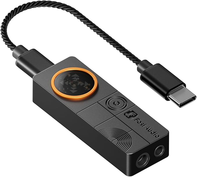 Fosi Audio DS3 USB-C DAC HiFi Amp Dongle, Portable Headphone Amplifier with 7.1 Spatial Audio, ES9039Q2M XMOS Powered, DSD512, 3.5mm Single 4.4mm Balanced for PC/Phone/ PS5/ Switch Black