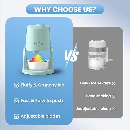 Professional Shaved Ice Machine: RX03 Electric Snow Cone Maker & ICEE Machine for Home, 60W Power, 120V Universal Voltage, Create Fluffy Ice Snow Cones, Slushies and Frozen Treats-Green (Green)