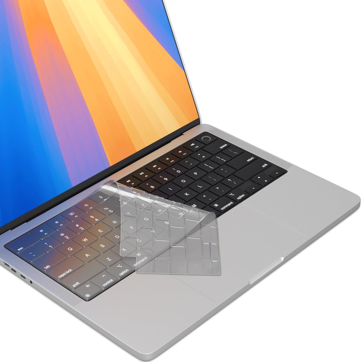 Kuzy Clear Premium MacBook Pro 14 inch Keyboard Cover M4 16" 2025 2024 2023 M3 M2 M1 Pro Max - MacBook Air 13 inch Keyboard Cover 15" M4 - A3240 A3241 A3401 A3403 A3114 A3113 - US Layout TPU, Clear
