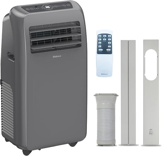 Shinco 12,000 BTU Grey Portable Air Conditioner, Portable AC Unit with Built-in Cool, Dehumidifier&Fan Modes for Room up to 450 sq.ft, with Remote Control, 24 Hour Timer, Installation Kit