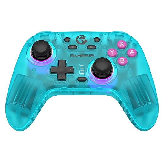 GameSir Nova Wireless Controller, Hall Effect Sticks, Dual RGB Circles, 1200mAh Battery, for Switch, PC, iOS, Android (Neon Teal)