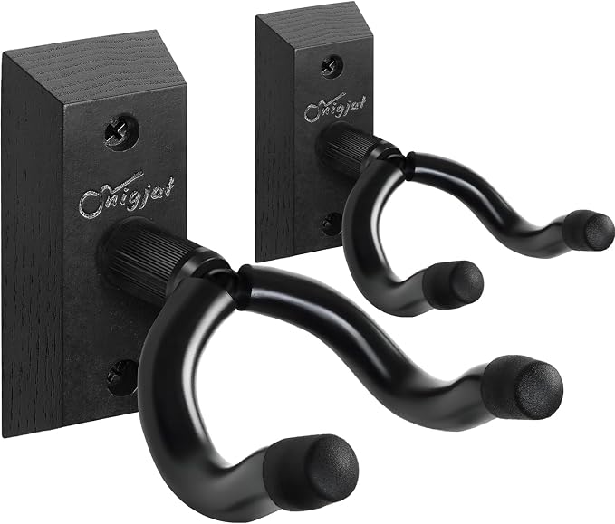SNIGJAT Guitar Wall Mount 2 Pack, Guitar Hanger Wall Hook Holder Stand with Screws, Hardwood Mount Hanger for Acoustic Bass,Banjo, Mandolin Guitar, Bass, Banjo, Mandolin