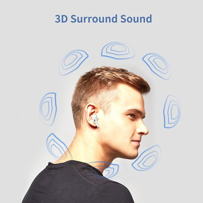 Wireless Earbuds,Bluetooth Headphones,Noise Cancelling Air Buds Pods,3D Ear pods 4,in-Ear Ear Buds with Deep Bass Earphones Sport Headsets,USB-C Charging Case,for Android/Samsung/Apple iPhone