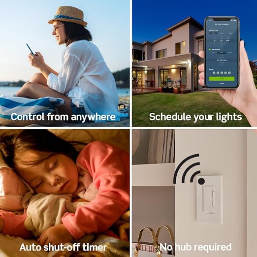 Leviton Decora Smart Switch, Wi-Fi 2nd Gen, Neutral Wire Required, Works with Matter, My Leviton, Alexa, Google Assistant, Apple Home/Siri & Wired or Wire-Free 3-Way, D215S-1RW, White (Pack of 2)