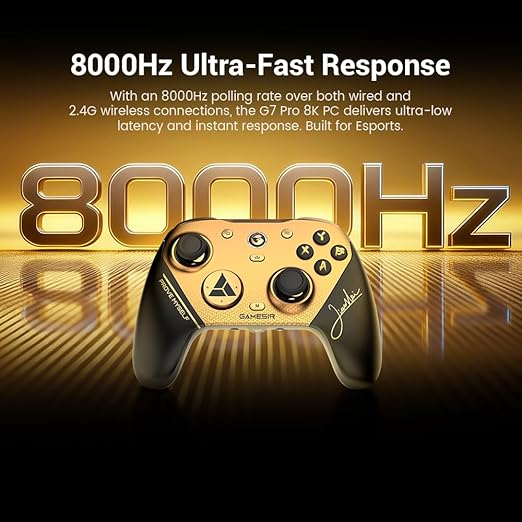 GameSir G7 Pro 8K PC Wireless Gaming Controller, 8000Hz Polling Rate, Gen 2 TMR Joysticks, Hall Effect Triggers, 4 Programmable Buttons, Charging Dock, Esports Controller for FPS & Competitive Gaming - Champion Edition