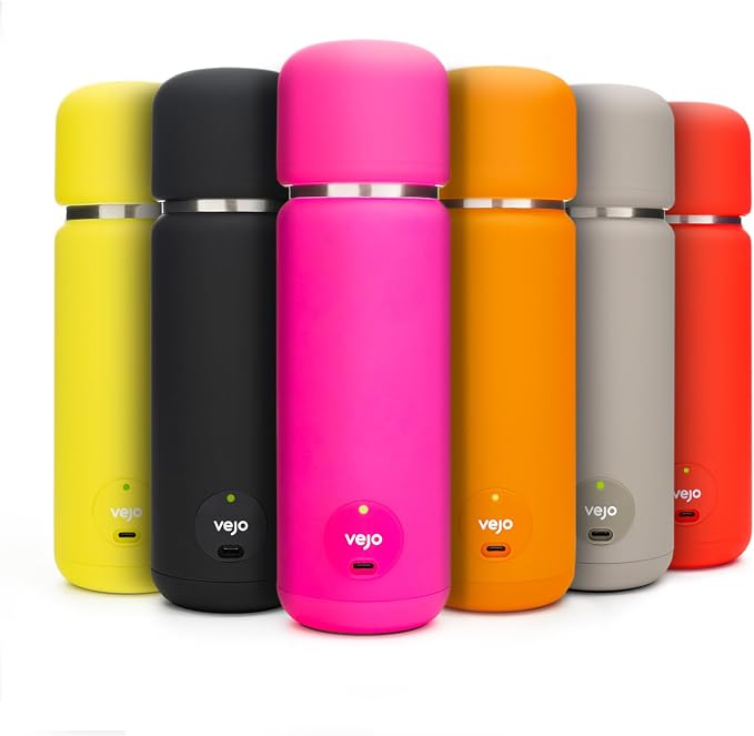 VEJO 12oz Electric Protein Shaker Bottle – USB Rechargeable Powder Mixer for Protein Shakes, Pre-Workout, Creatine | No Clumps, No Ball | 6-Blade Blending | BPA-Free | Gym Bag Travel Size | Neon Pink