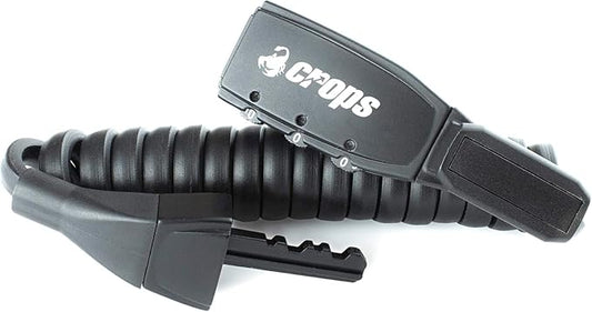 CROPS K3-BIRO Compact Bike Lock Cable, 4 ft, Black – Resettable 3-Digit Combination Dial, 4mm Double Coiled Cable, Includes Under-Saddle Mounting Bracket.