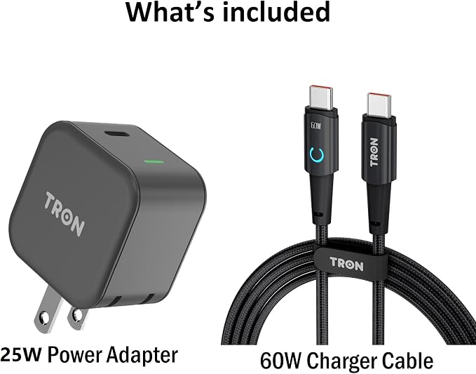 Tron 7-in-1 Wireless Charging Station with Clock, 25W Adapter, Night Light, iPhone/Watch/Earbuds Compatible, for Travel, Home, Office, and Bedroom – TR42