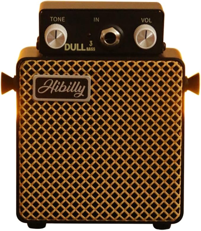 Dull3 Full-Metal Mini Bass Amplifier, Rechargeable 3W Pocket Micro Amp with Clean/Overdrive/Distortion Modes, 3" Speaker, 1200mAh Battery