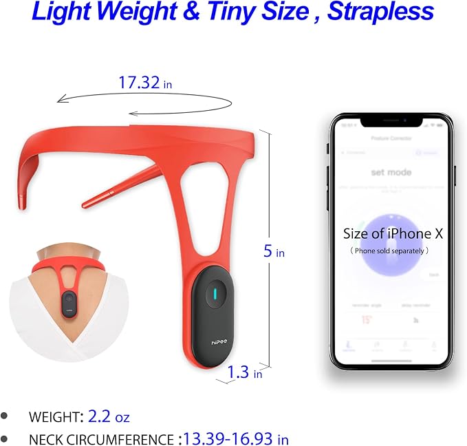 P1 Posture Corrector for Women Men, Strapless Upper Back Brace, Vibration Reminder, Rechargeable, 50H Battery