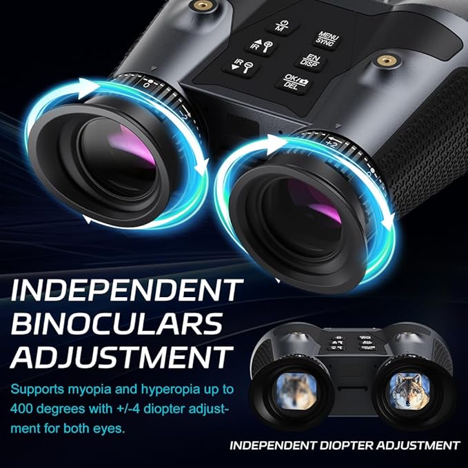 3D VR Night Vision Goggles - Rechargeable Head Mounted Binoculars, Built-in Giant Screen, 4K Video, 24MP Photos, 6X Digital Zoom, Includes 32GB TF Cards