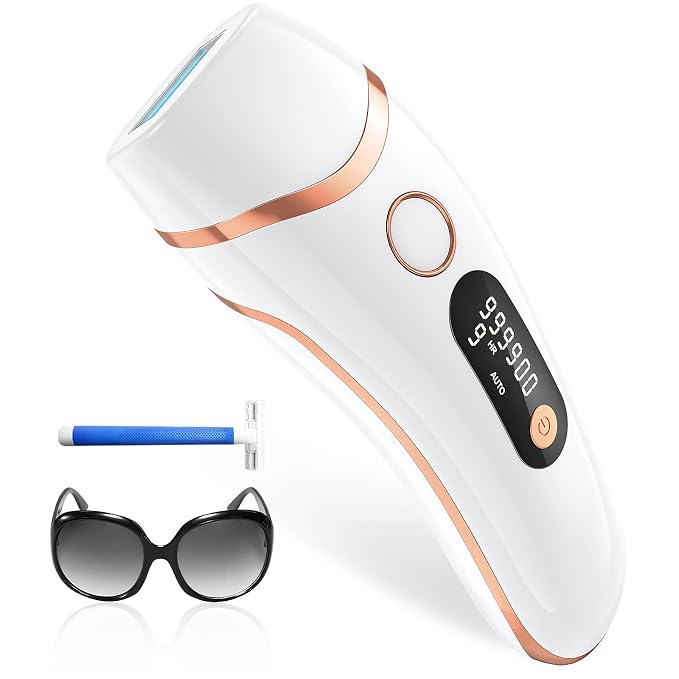 Laser Hair Removal for Women and Men, Ice Cooling 3-In-1 IPL Hair Removal Device, Safe At-home Long-lasting Hair Regrowth Reduction, Suitable for Face, Armpits, Bikini Line, Legs