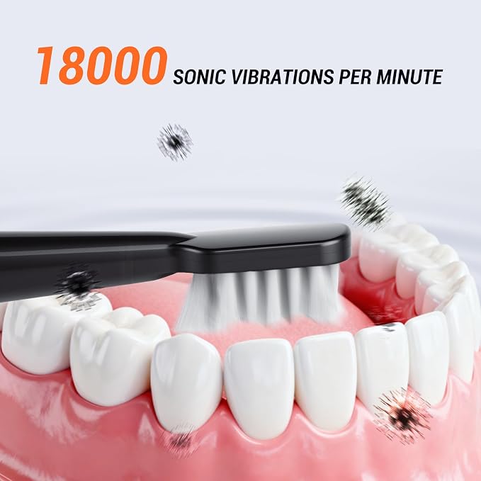 20 Pack Rechargeable Sonic Electric Toothbrush with 80 Brush Heads 12000 VPM 5 Cleaning Modes Smart 2-Min Timer USB Rechargeable IPX7 Waterproof 4 Brush Heads