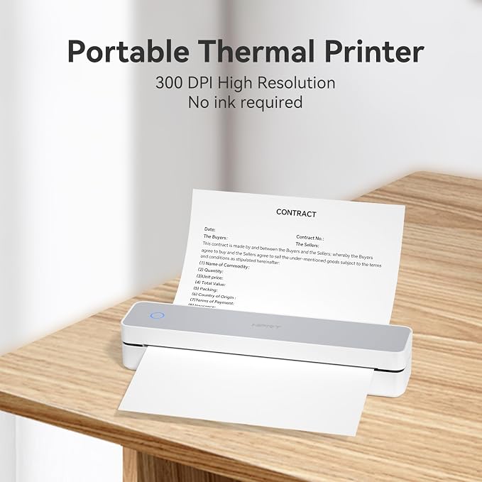 HPRT MT610 Pro Portable Printer Wireless for Travel &200 Sheet Thermal Paper US Letter Size
