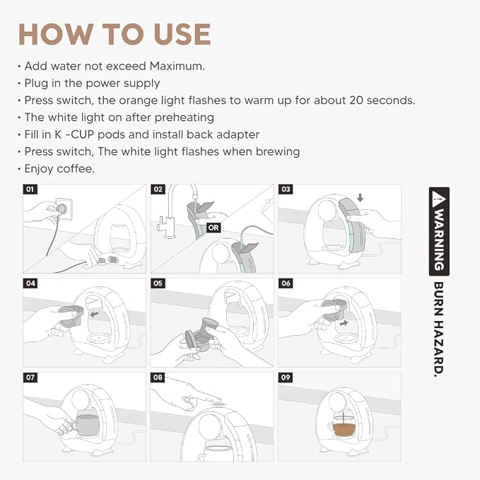 Pod and Grounds Single-Serve Coffee Maker, 2 in 1 One Cup Coffee Machine Compatible with K-Cup Pod & Coffee Grounds/Tea, Compact Design, 4-8oz, Grey