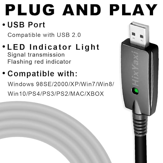USB Guitar Cable USB to 6.35mm 1/4 Inch TS Audio Cable Guitar to Pc Interface for Instruments Recording Electric Guitar Cord 1/4 Inch Instrument Cable for Guitar, Bass and More - 10FT/3.1M
