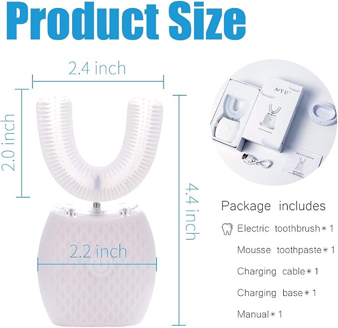 Ultrasonic Toothbrush for Adults Automatic Electric Toothbrush Portable Washable Soft Bristles 30s Automatic Timer Wireless Charging Dual-Use for Travel & Home