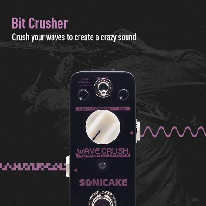 SONICAKE Bitcrusher Guitar Pedal Wave Crush Bitcrush Digital Bitcrusher Reducer Guitar Effects Pedal Synth Synthesizer LoFi True Bypass