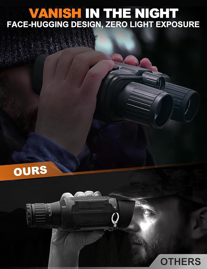 VISIOGEAR Night Vision Goggles - Eagle 4K Night Vision Binoculars for Adults, Dual Modes Binoculars with 5000mAh Battery, 32GB SD Card Included for Adventure and Surveillance, Black
