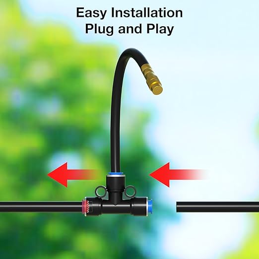 MIXC 200Ft 1/4" Drip Irrigation System,2026-Upgrade Garden Irrigation Kit with 32pcs Adjustable Copper Nozzles, Atomizing Watering System for Outdoor Plants,Raised Bed,Yard,Potted Plant,Lawn