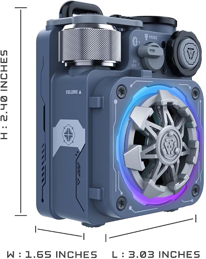 Muzen Cyber Cube-Pro Bluetooth Speaker, Bluetooth 5.0, Portable Speaker with Fidget Spinner, Crystal Clear Sound with RGB Led Light Wireless Speaker, Waterproof Speakers for Indoor Outdoor