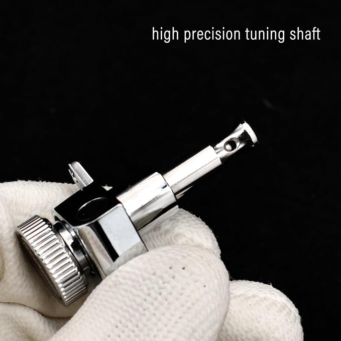 FRETJOYB 18:1 Guitar Locking Tuners 6 in line (6 Right) Tuning Pegs locking Strings Acoustic or Electric Guitar Tuning Keys Machine Heads Replacement-Chrome
