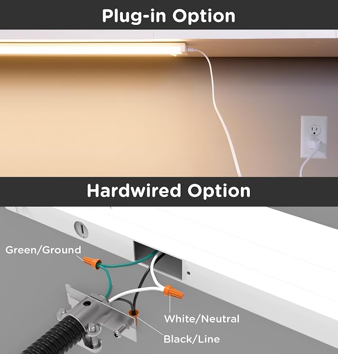 LED Under Cabinet Lighting Hardwired Or Plug in,32 Inch21W2100LM Super Bright,Dimmable with Dimmer,120V 5CCT 2700/3000/3500/4000/5000K, Linkable Cabinet Light,Under Counter Lights for Kitchen