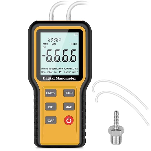 Product Image Manometer, Professional Air Pressure Meter & Leaton Digital Luxmeter Digital Illuminance Light Meter lux Meter