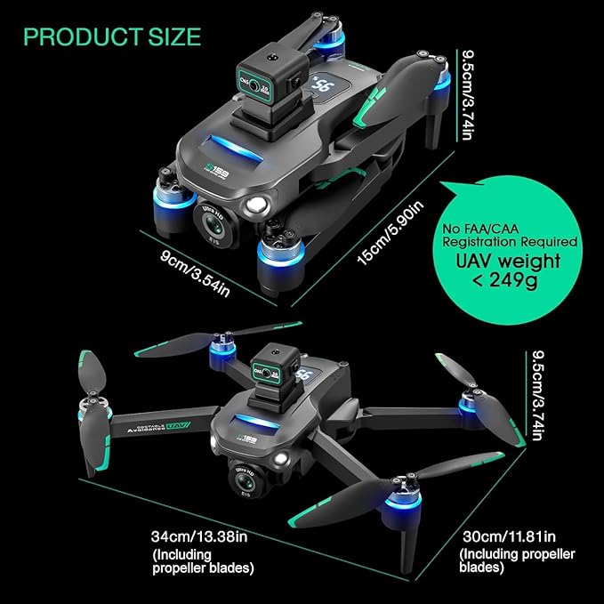 4K Camera Drone with GPS for Adults – 5G Remote Controller Features 5.9-Inch HD Screen, Obstacle Avoidance, One Key Return, Optical Flow Mode, Brushless Motor FPV, 60 Minutes Flight Time